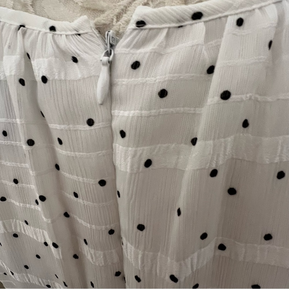 DKNY white and black polka dots spring summer sundress women’s size 14 - Picture 5 of 9